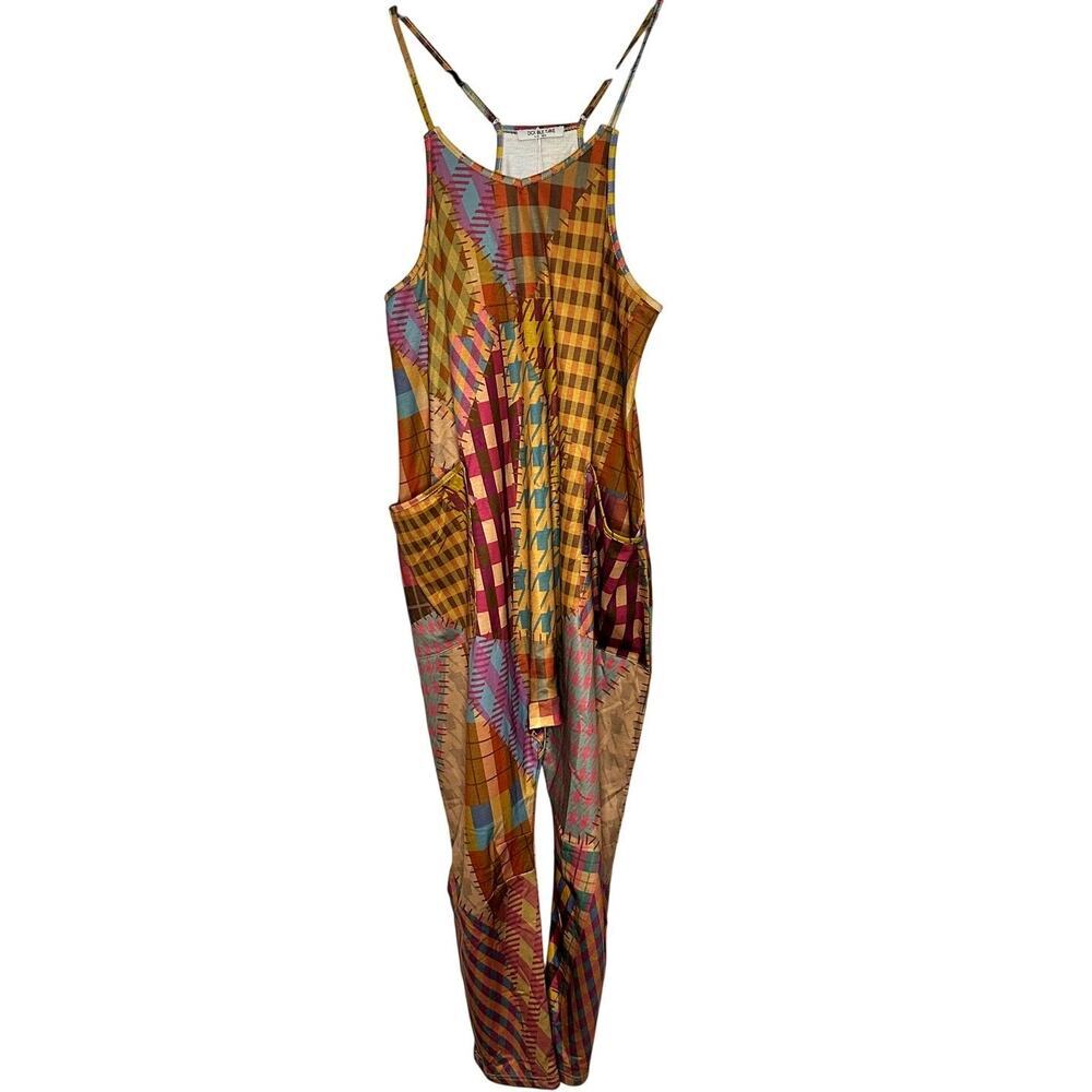 Double Take – Printed V-Neck Sleeveless Jumpsuit – Multi – S